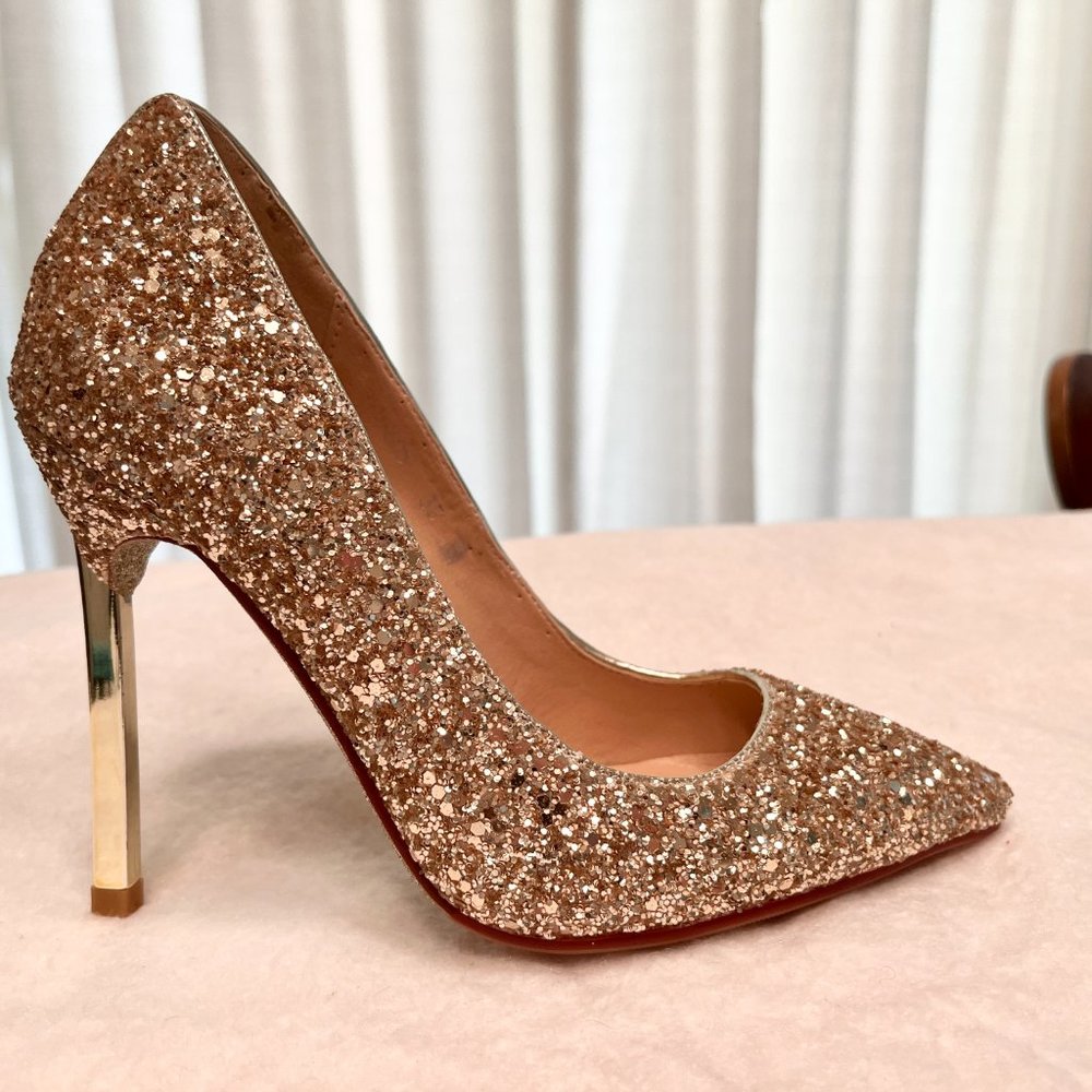 Gold Glitter Heels